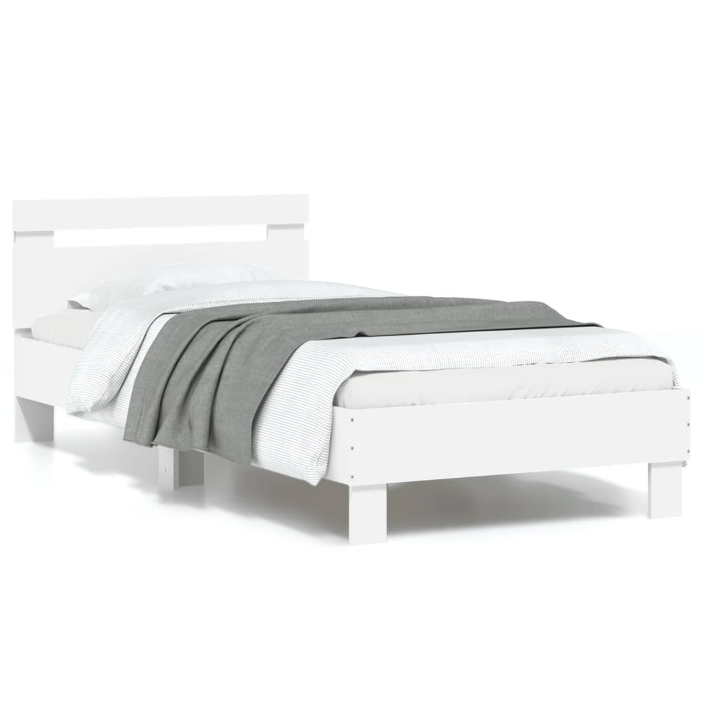 Cadre de lit sans matelas avec lumières LED blanc 90x190 cm - XIOS