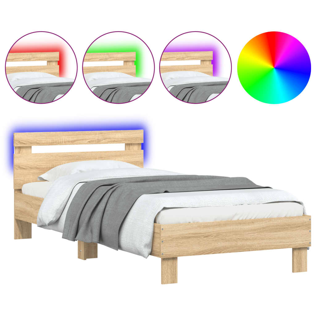 Cadre de lit sans matelas avec lumières LED 90x190 cm - XIOS
