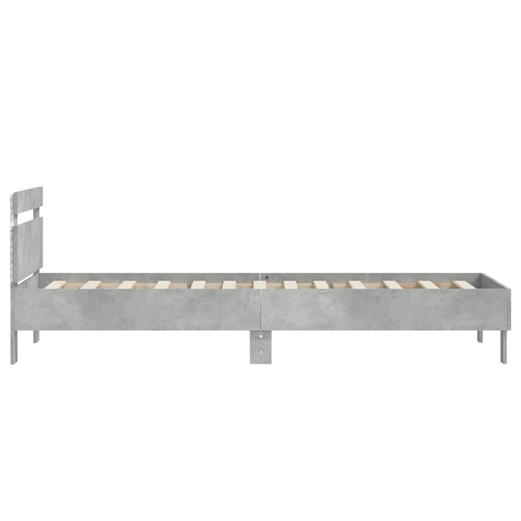 Cadre de lit sans matelas avec lumières LED gris béton 90x190cm - XIOS