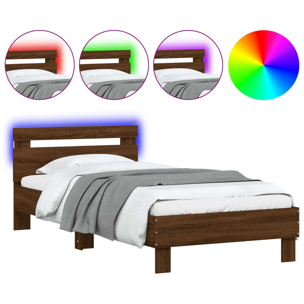 Cadre de lit sans matelas avec lumières LED 90x190 cm - XIOS