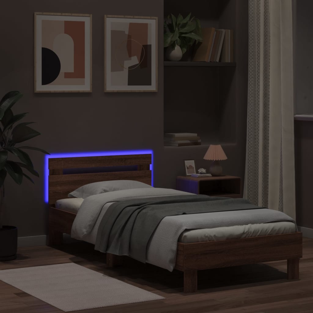 Cadre de lit sans matelas avec lumières LED 90x190 cm - XIOS