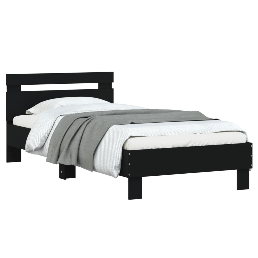 Cadre de lit sans matelas avec lumières LED noir 75x190 cm - XIOS