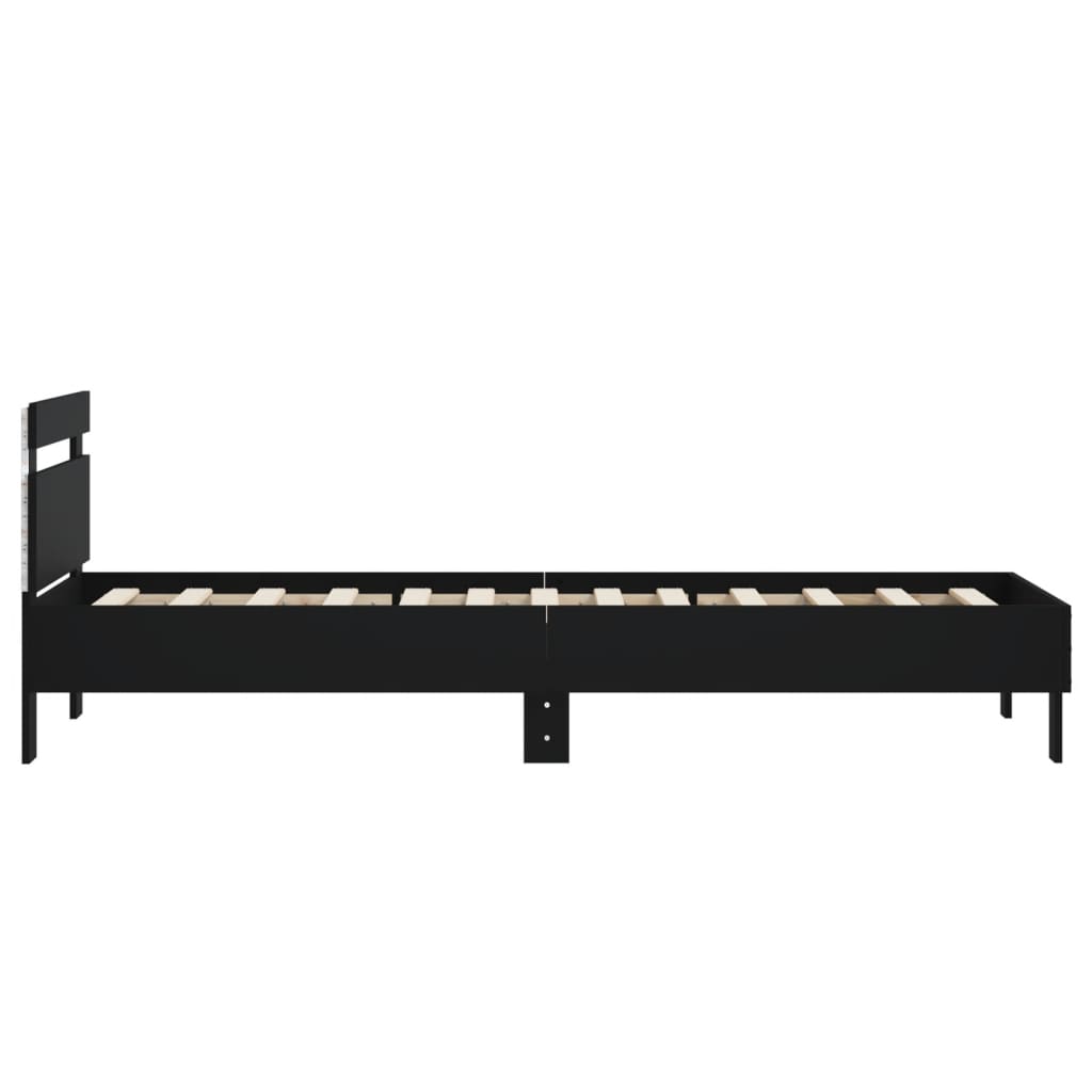 Cadre de lit sans matelas avec lumières LED noir 75x190 cm - XIOS