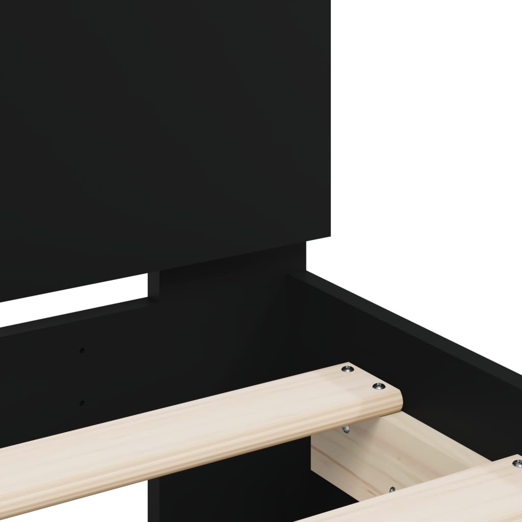 Cadre de lit sans matelas avec lumières LED noir 75x190 cm - XIOS