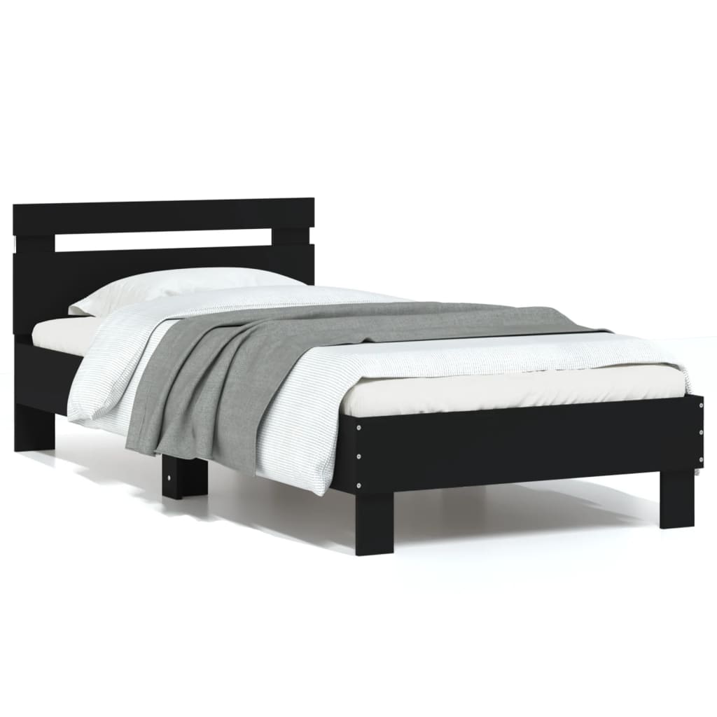 Cadre de lit sans matelas avec lumières LED noir 75x190 cm - XIOS