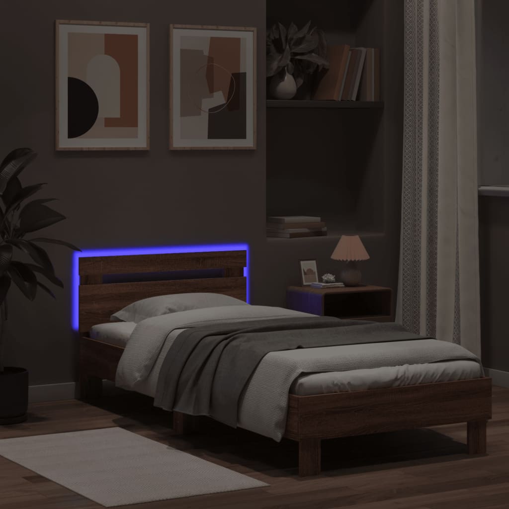 Cadre de lit sans matelas avec lumières LED 75x190 cm - XIOS
