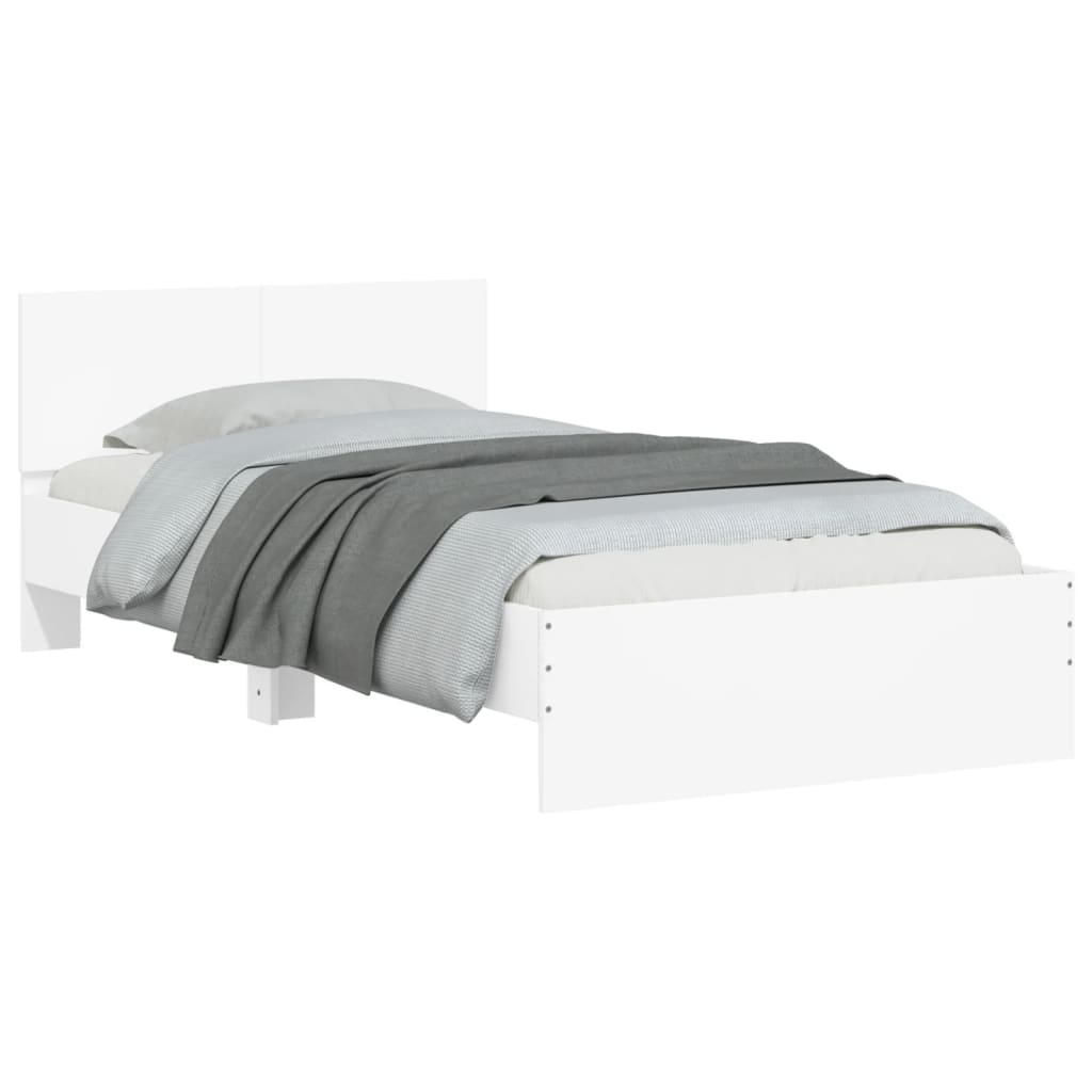 Cadre de lit sans matelas avec lumières LED blanc 100x200 cm - XIOS