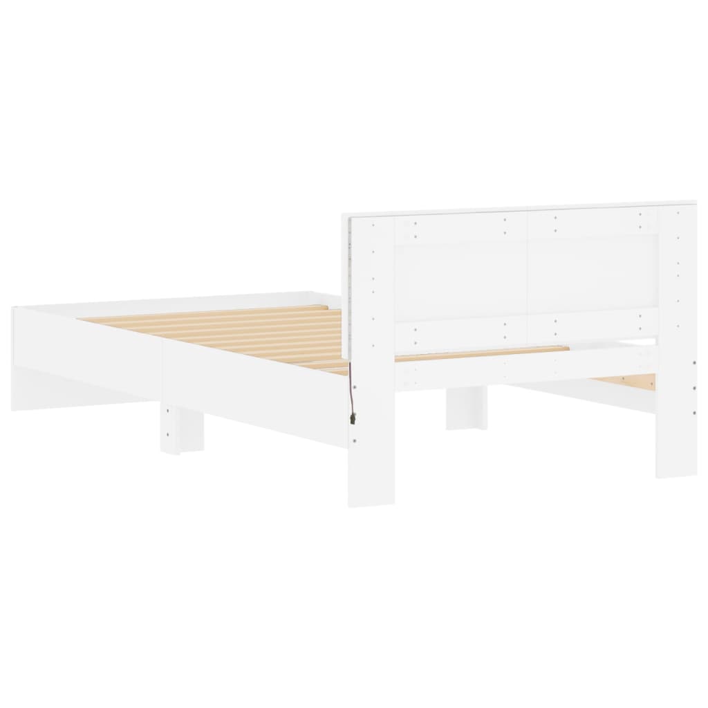 Cadre de lit sans matelas avec lumières LED blanc 100x200 cm - XIOS