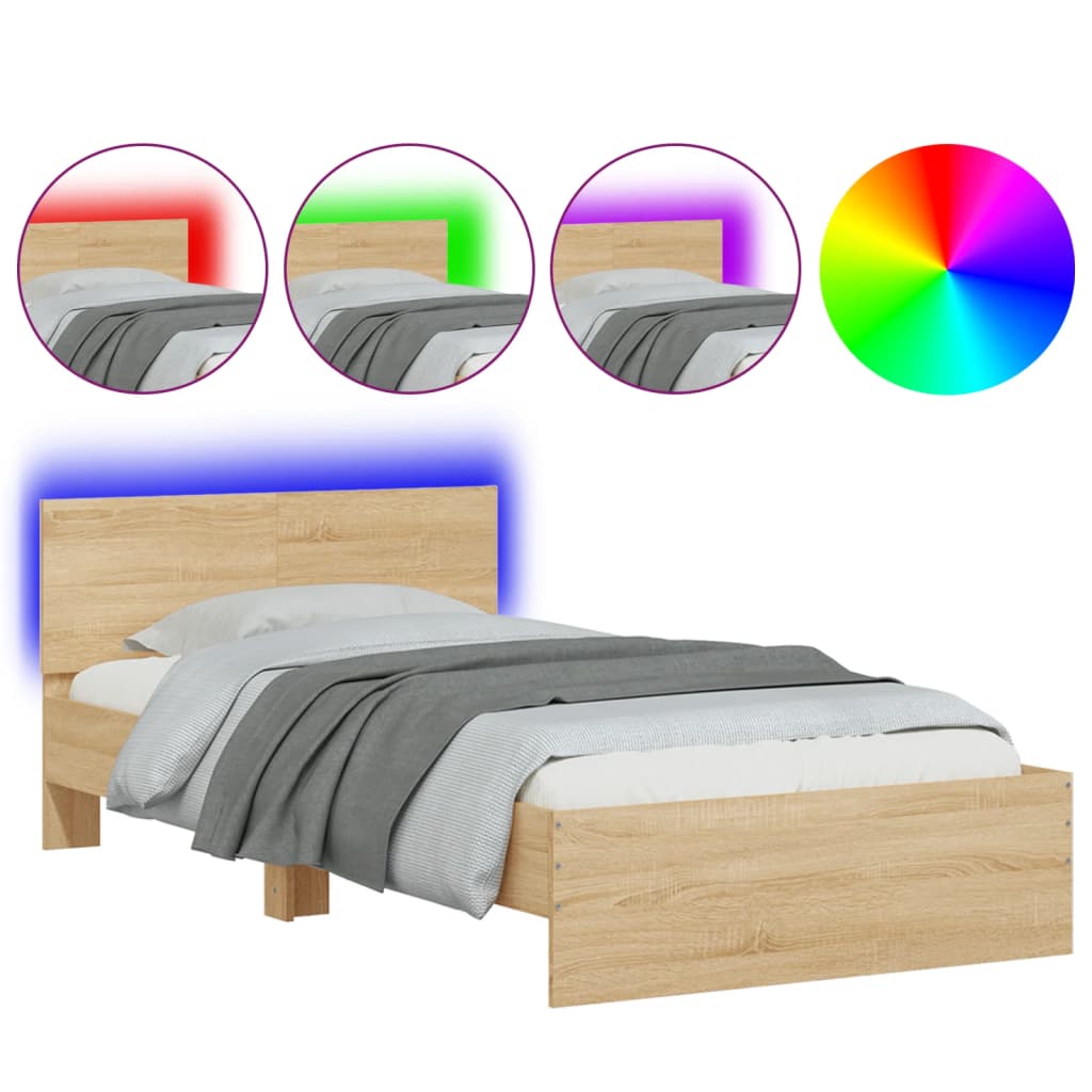 Cadre de lit sans matelas avec lumières LED 100x200 cm - XIOS
