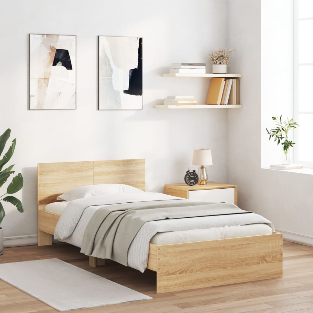 Cadre de lit sans matelas avec lumières LED 100x200 cm - XIOS