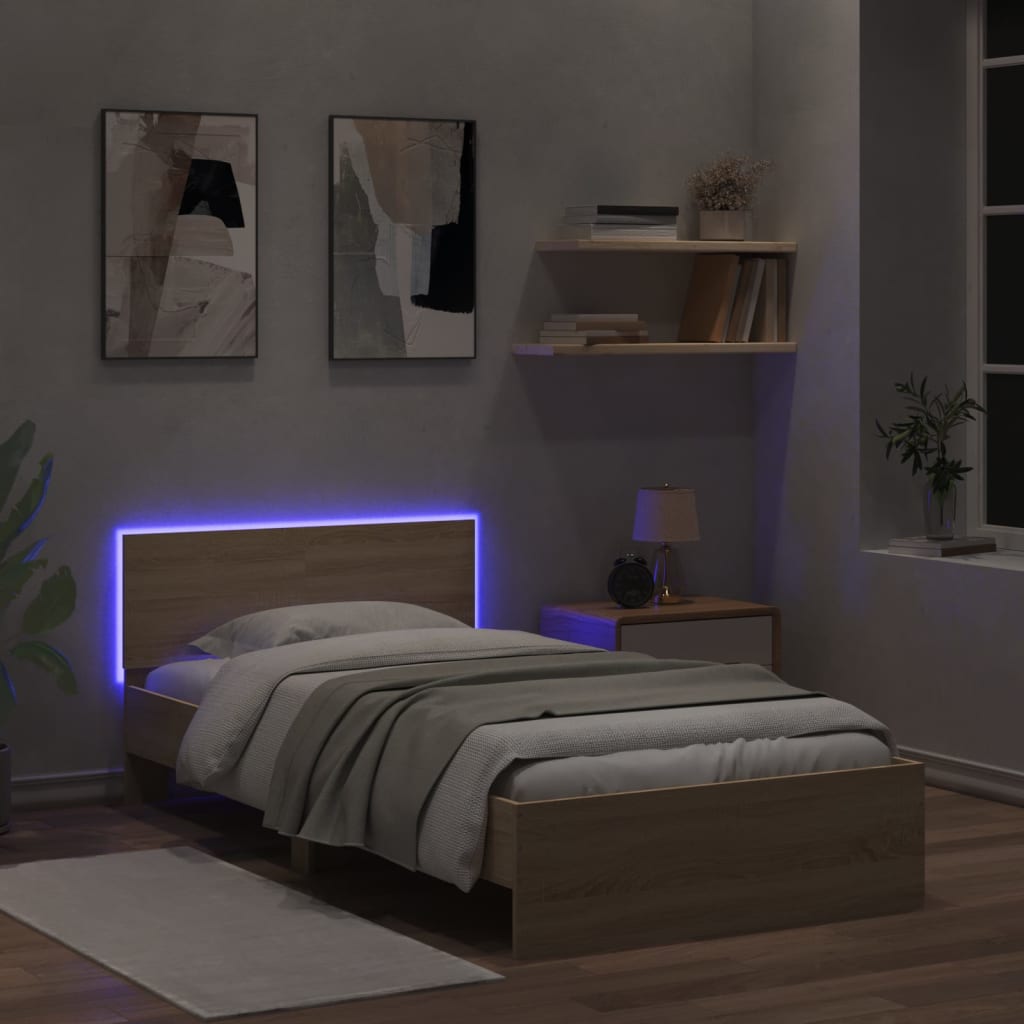 Cadre de lit sans matelas avec lumières LED 100x200 cm - XIOS