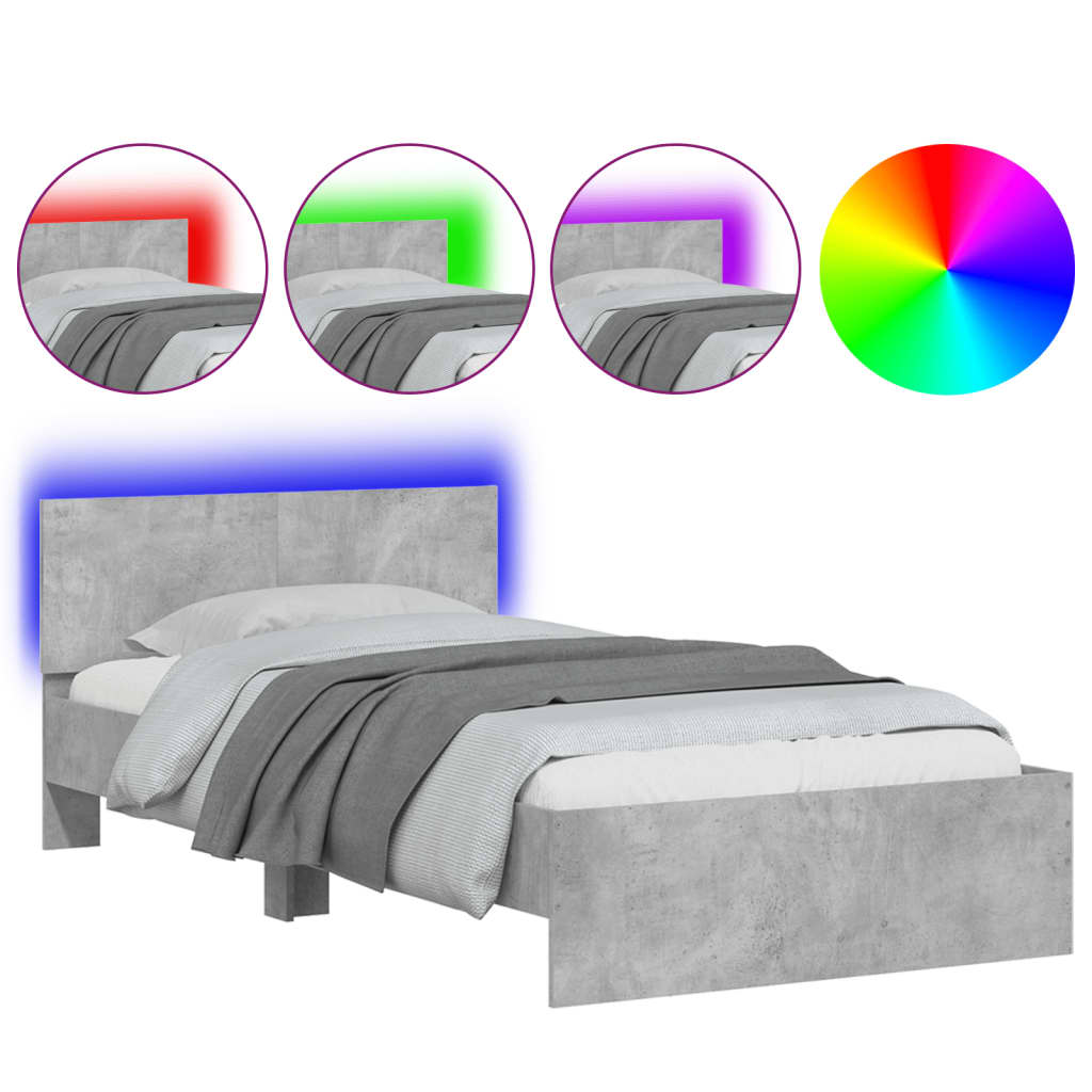Cadre de lit sans matelas avec lumières LED 100x200 cm - XIOS
