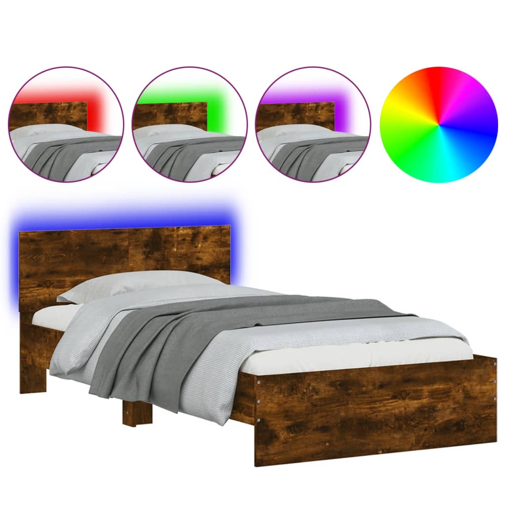 Cadre de lit sans matelas avec lumières LED 100x200 cm - XIOS