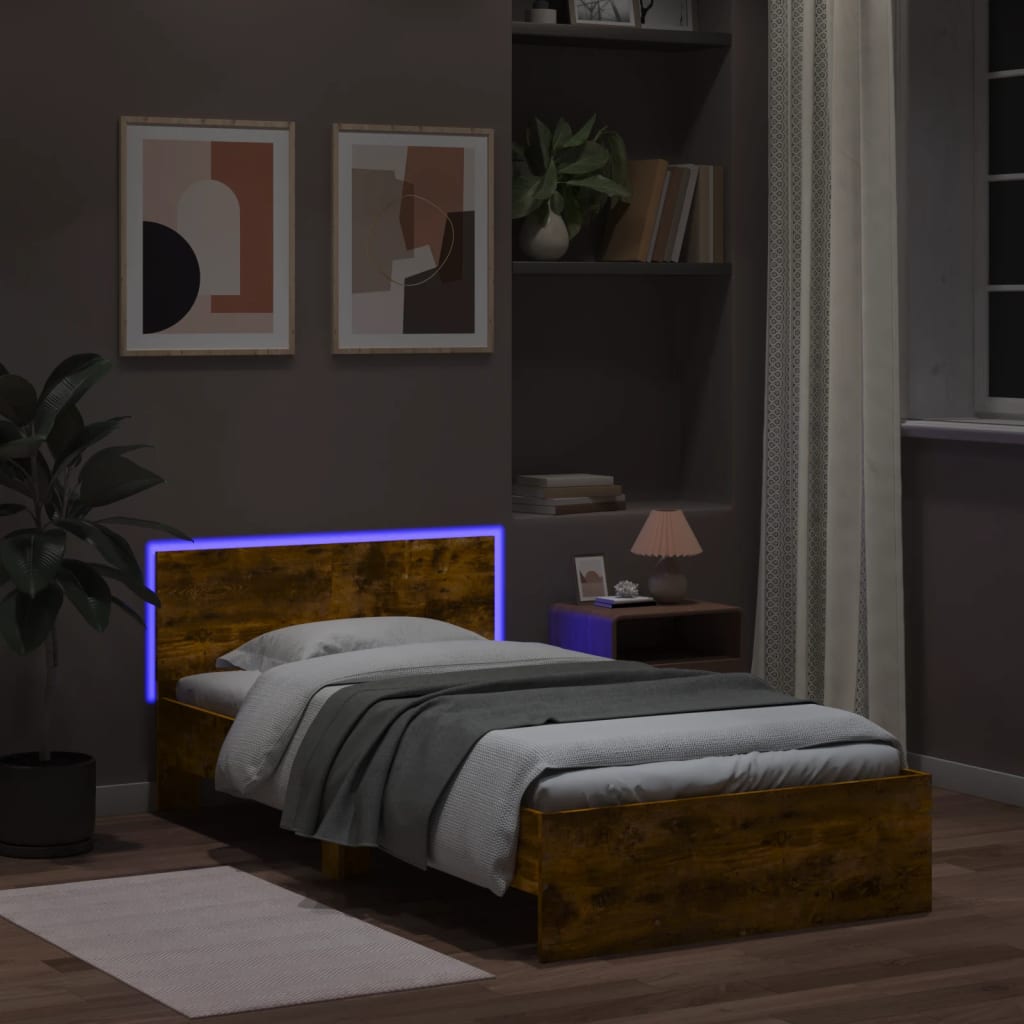 Cadre de lit sans matelas avec lumières LED 100x200 cm - XIOS