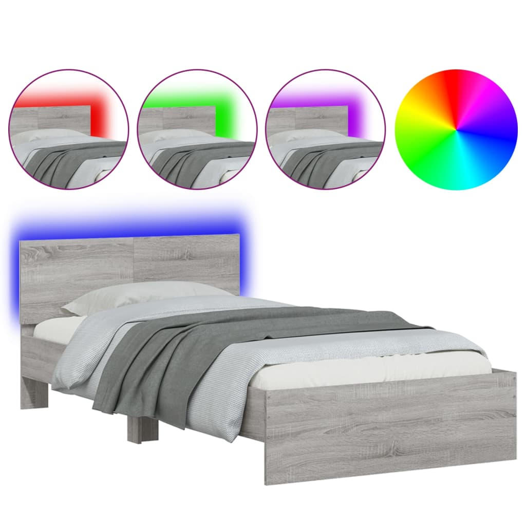 Cadre de lit sans matelas avec lumières LED 100x200 cm - XIOS