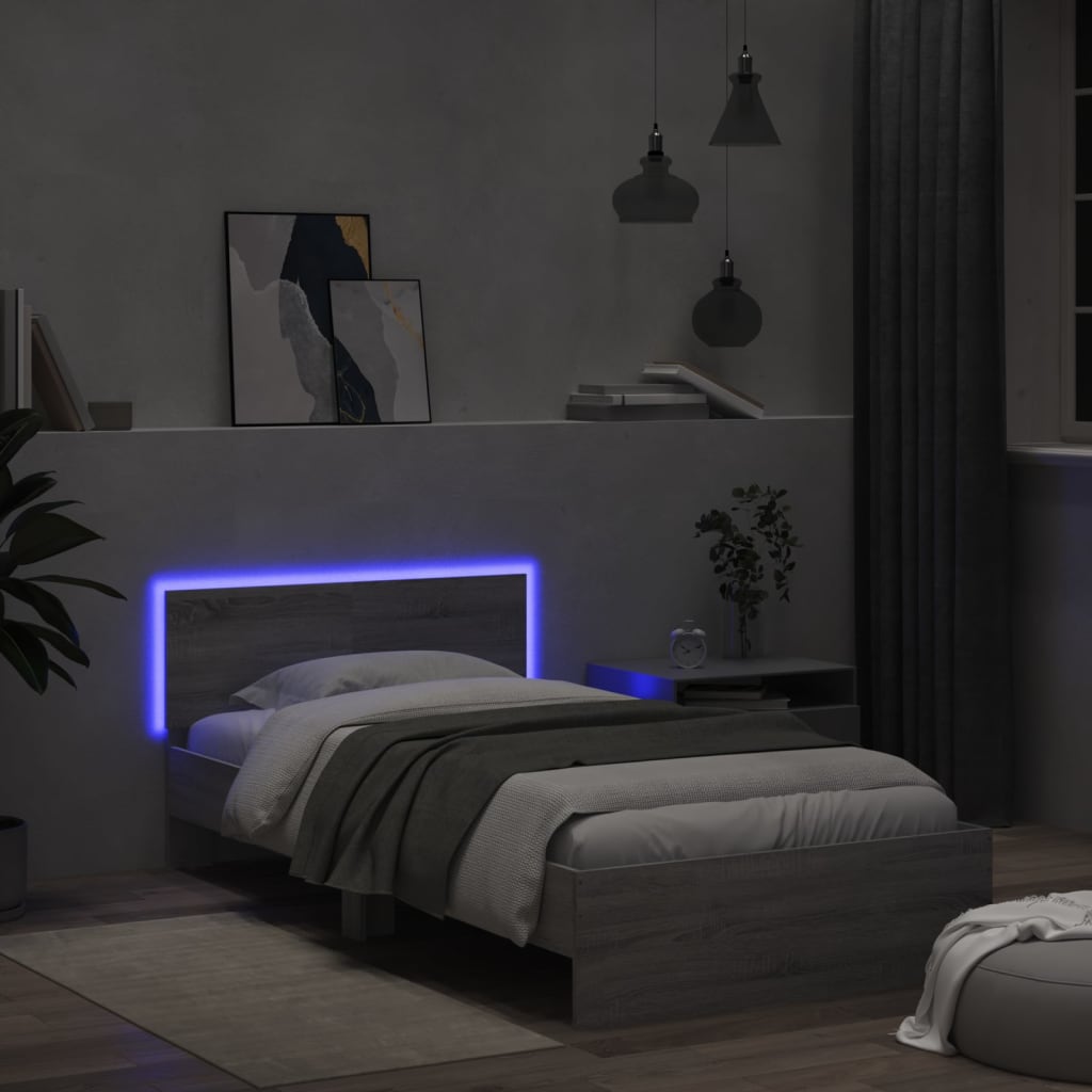 Cadre de lit sans matelas avec lumières LED 100x200 cm - XIOS