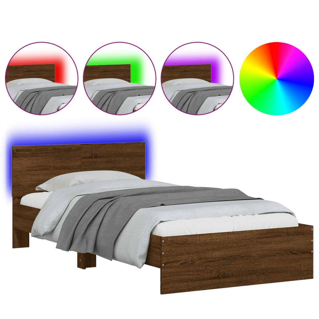 Cadre de lit sans matelas avec lumières LED 100x200 cm - XIOS