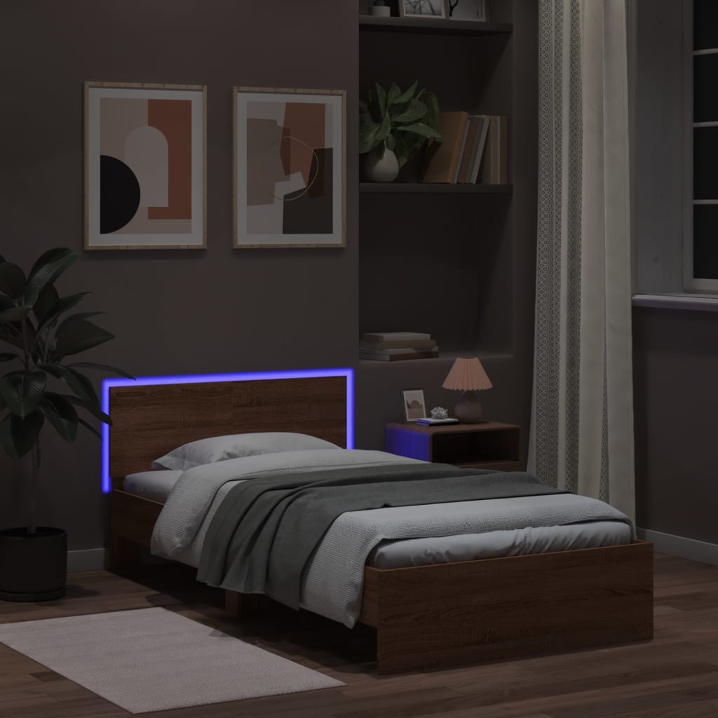 Cadre de lit sans matelas avec lumières LED 100x200 cm - XIOS