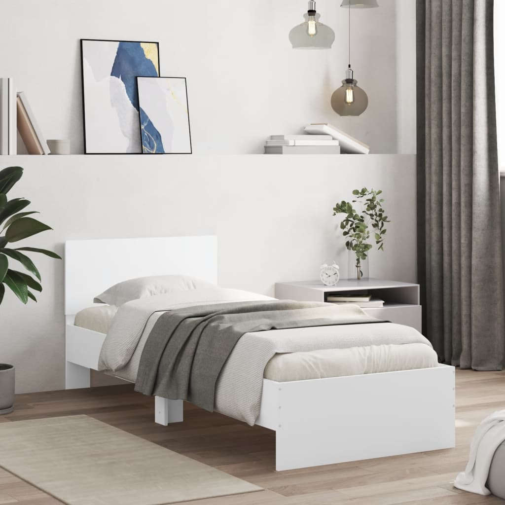 Cadre de lit sans matelas avec lumières LED blanc 90x200 cm - XIOS