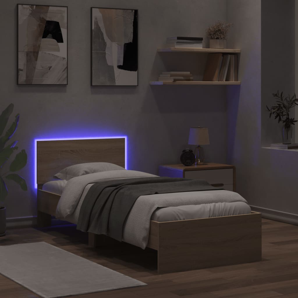 Cadre de lit sans matelas avec lumières LED 90x200 cm - XIOS