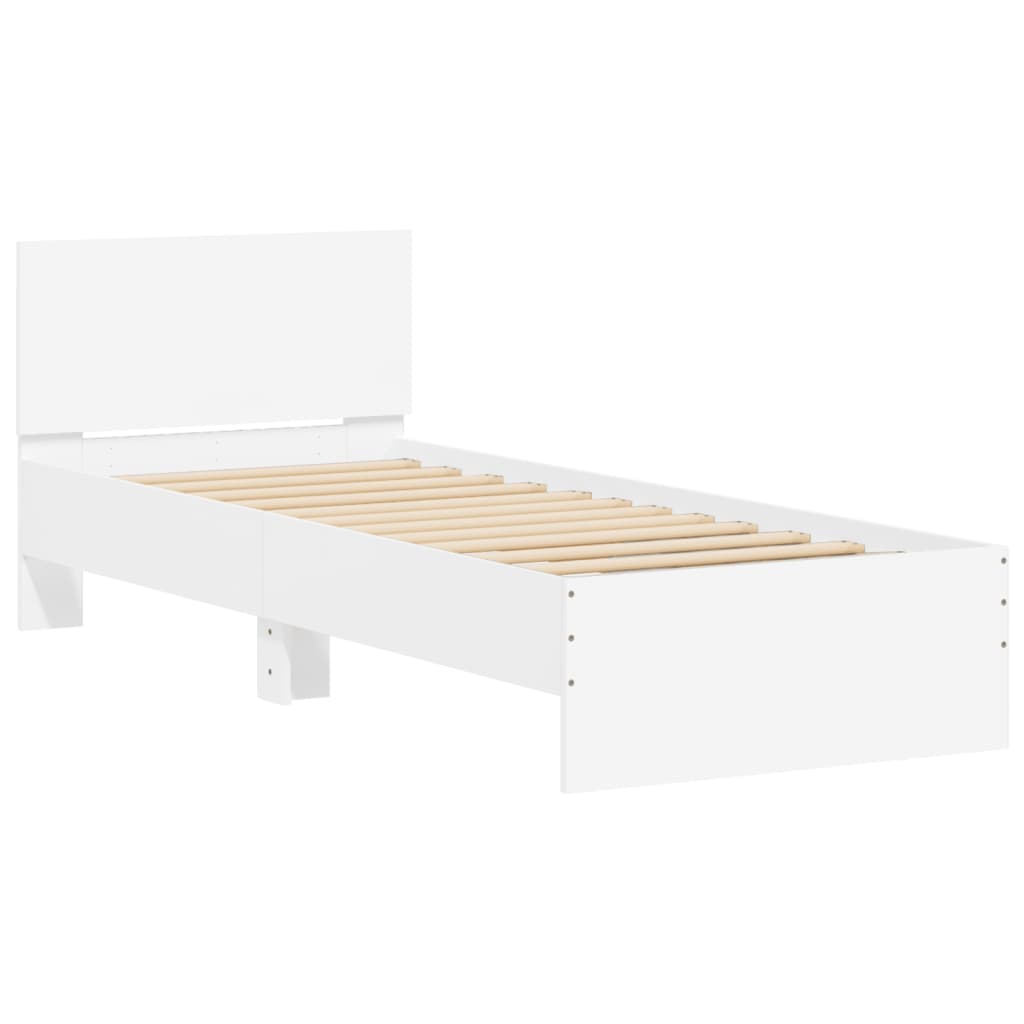 Cadre de lit sans matelas avec lumières LED blanc 90x190 cm - XIOS