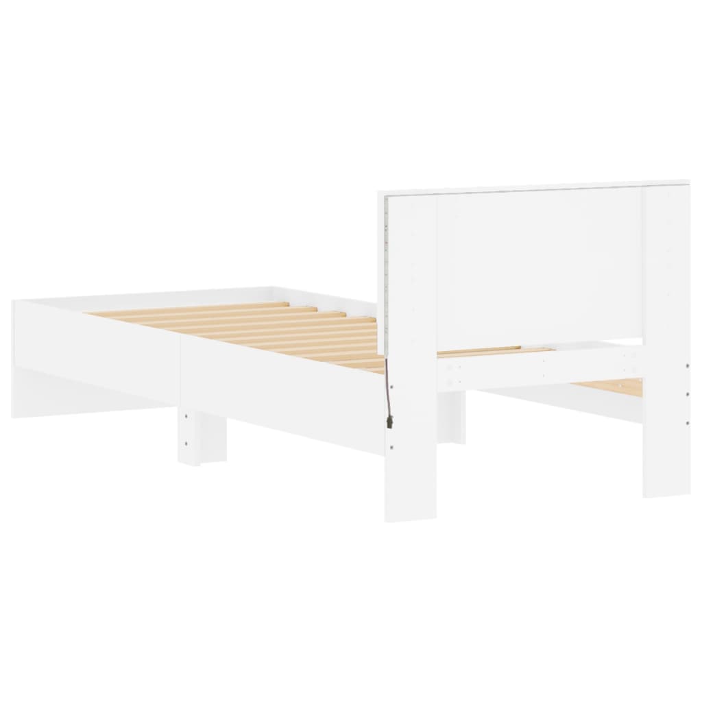 Cadre de lit sans matelas avec lumières LED blanc 90x190 cm - XIOS