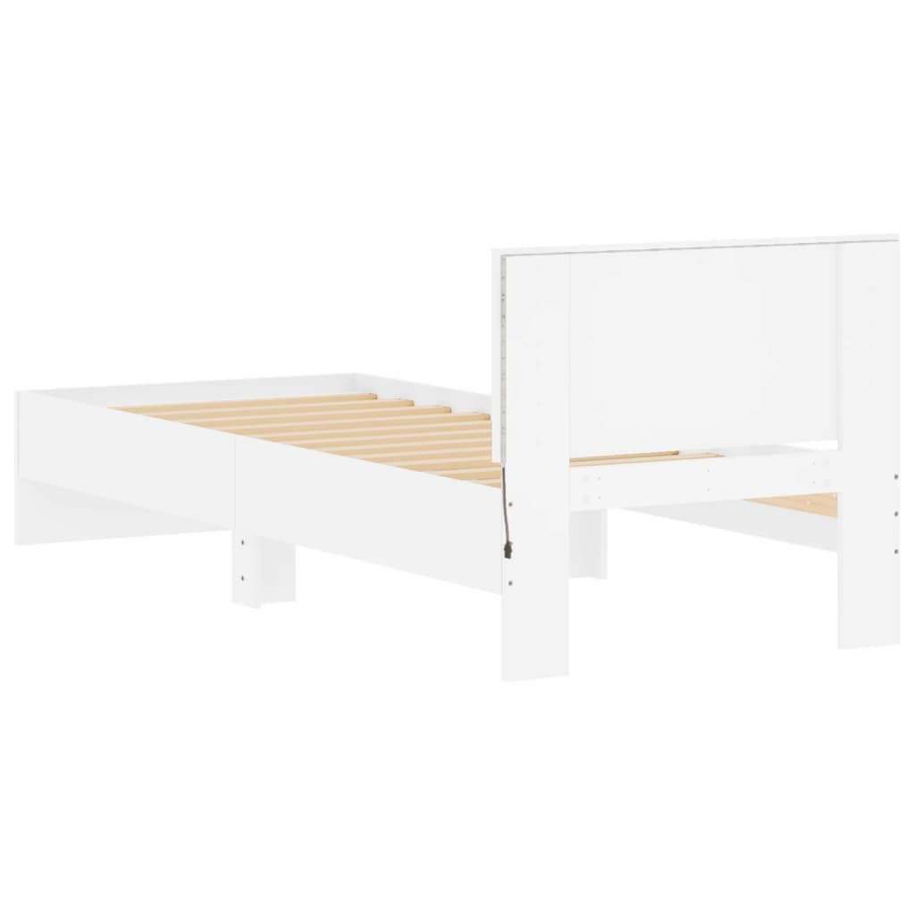 Cadre de lit sans matelas avec lumières LED blanc 75x190 cm - XIOS