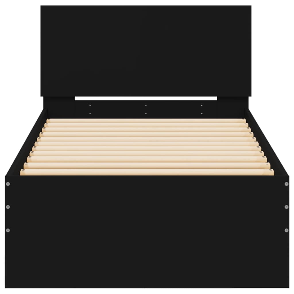 Cadre de lit sans matelas avec lumières LED noir 75x190 cm - XIOS