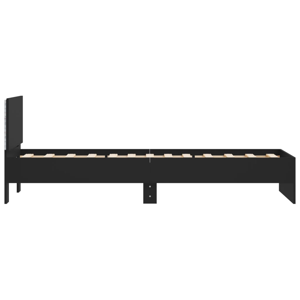 Cadre de lit sans matelas avec lumières LED noir 75x190 cm - XIOS