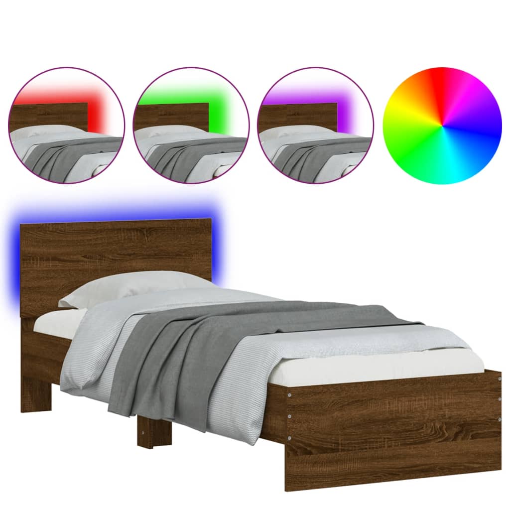 Cadre de lit sans matelas avec lumières LED 75x190 cm - XIOS