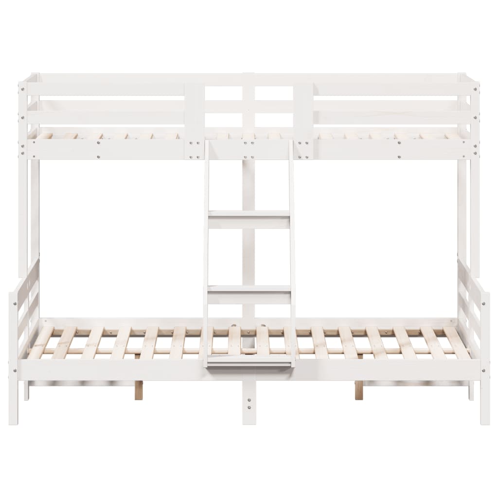Lit superposé sans matelas 80x200/140x200 cm blanc bois massif - XIOS