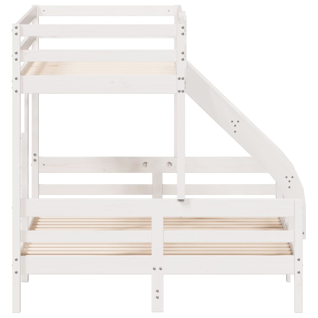 Lit superposé sans matelas 80x200/140x200 cm blanc bois massif - XIOS