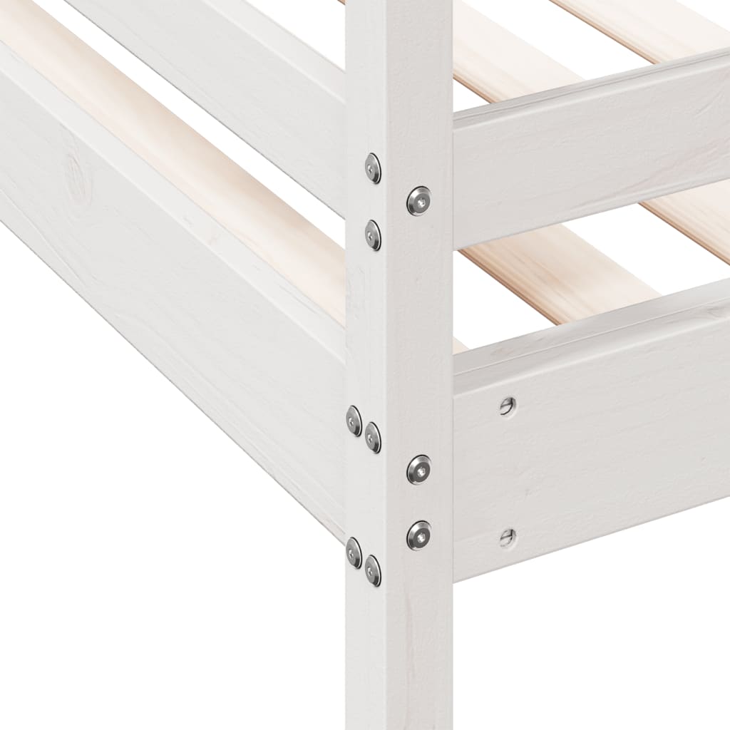 Lit superposé sans matelas 80x200/140x200 cm blanc bois massif - XIOS