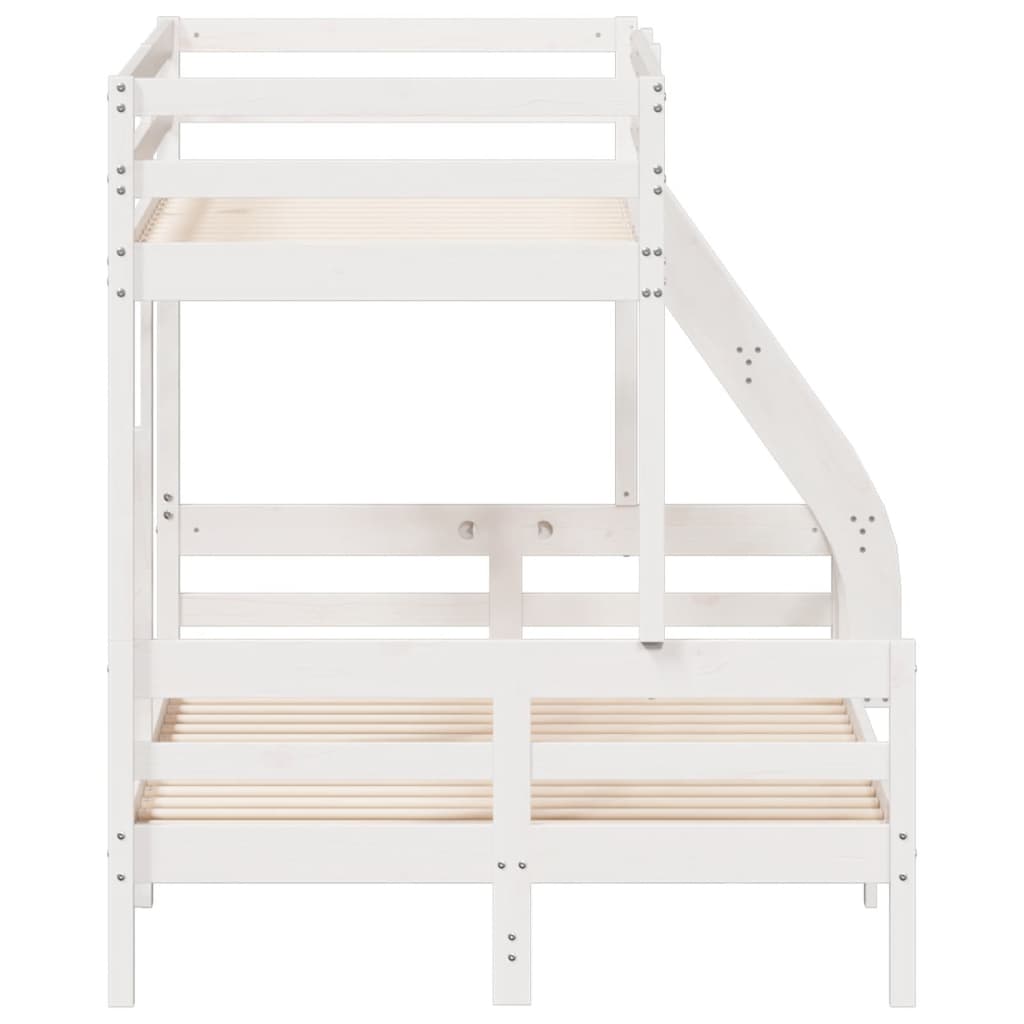 Lit superposé sans matelas 90x200/120x200 cm blanc bois massif - XIOS