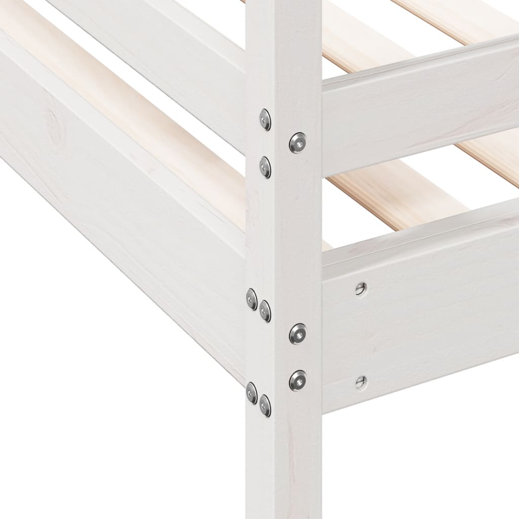 Lit superposé sans matelas 90x200/120x200 cm blanc bois massif - XIOS