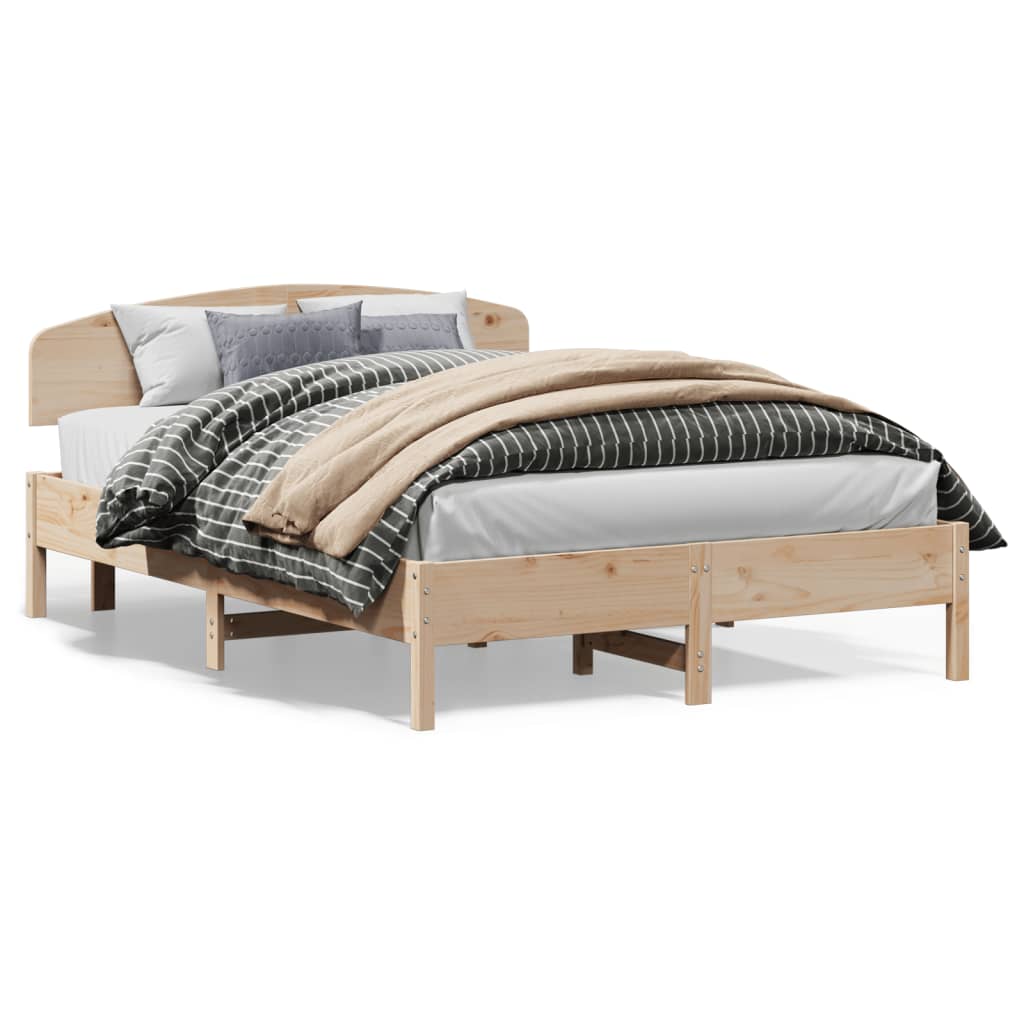 Cadre de lit sans matelas 140x200 cm bois massif de pin - XIOS