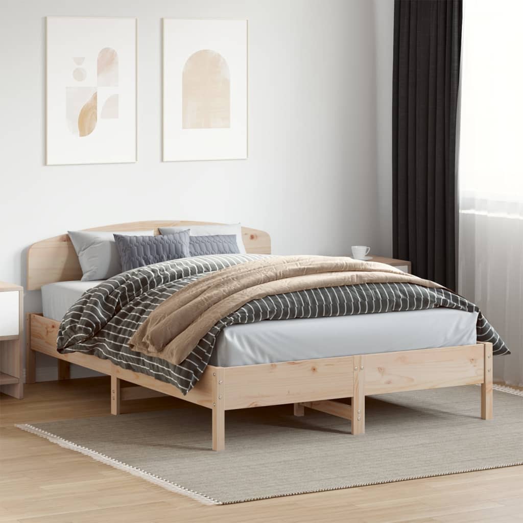Cadre de lit sans matelas 140x200 cm bois massif de pin - XIOS