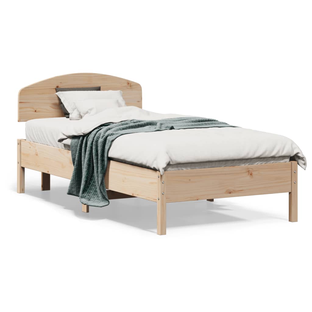 Cadre de lit sans matelas 75x190 cm bois de pin massif - XIOS