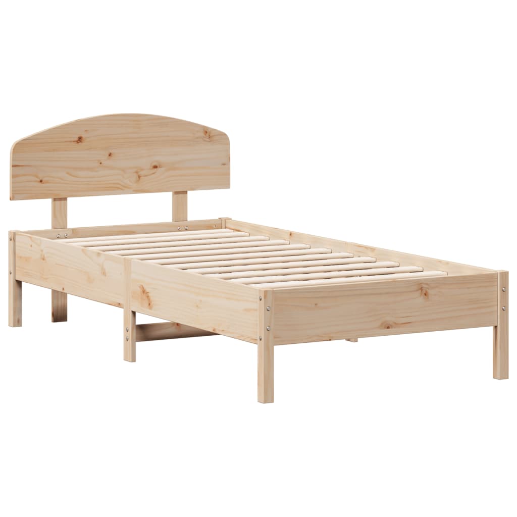 Cadre de lit sans matelas 75x190 cm bois de pin massif - XIOS