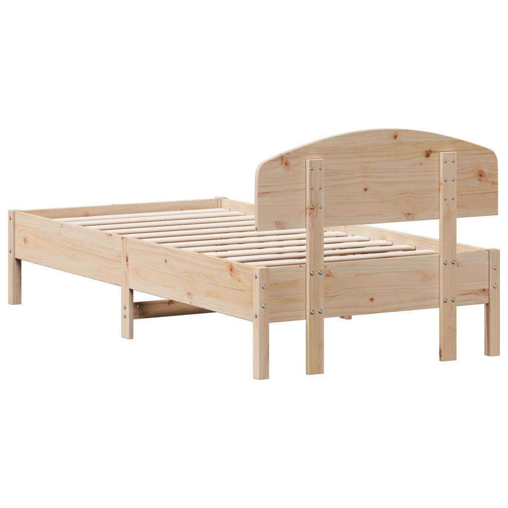 Cadre de lit sans matelas 75x190 cm bois de pin massif - XIOS