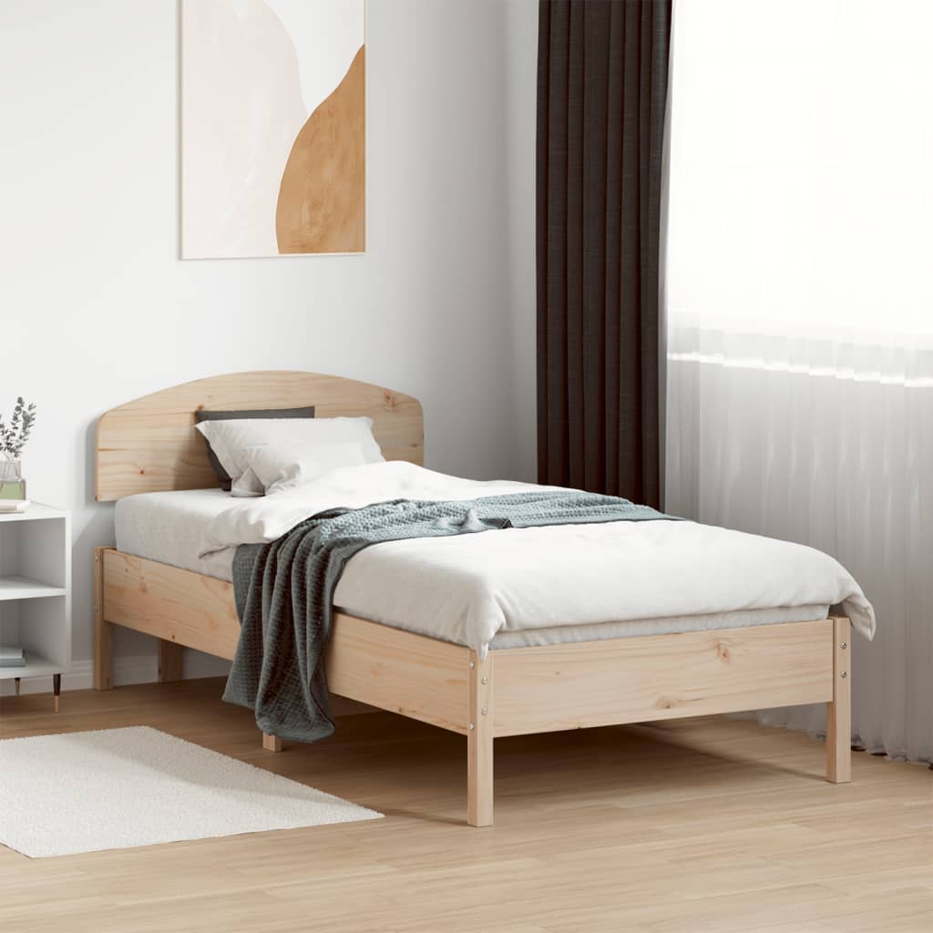 Cadre de lit sans matelas 75x190 cm bois de pin massif - XIOS
