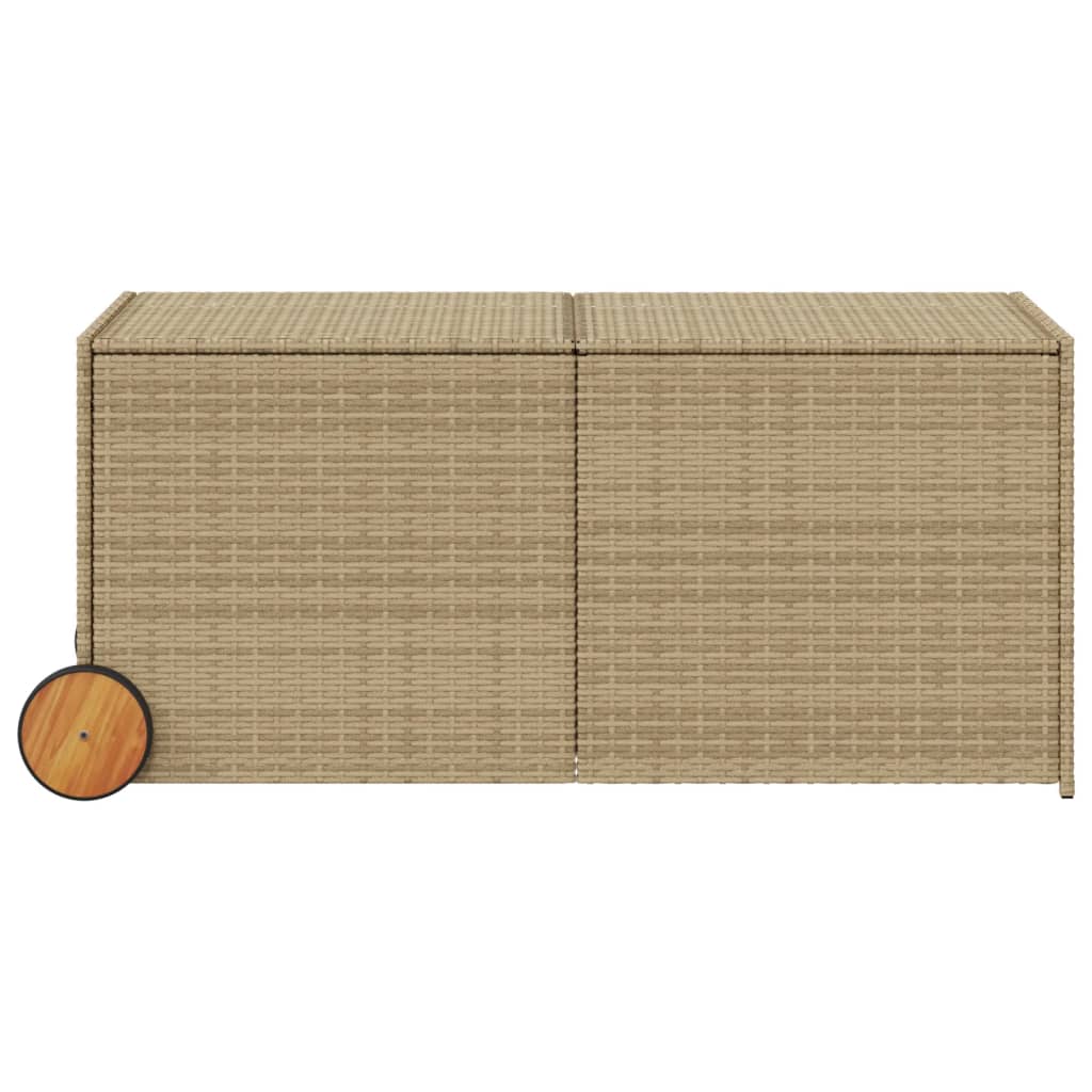 Boîte de rangement de jardin et roues mélange beige 283L rotin Coffres de jardin vidaXL