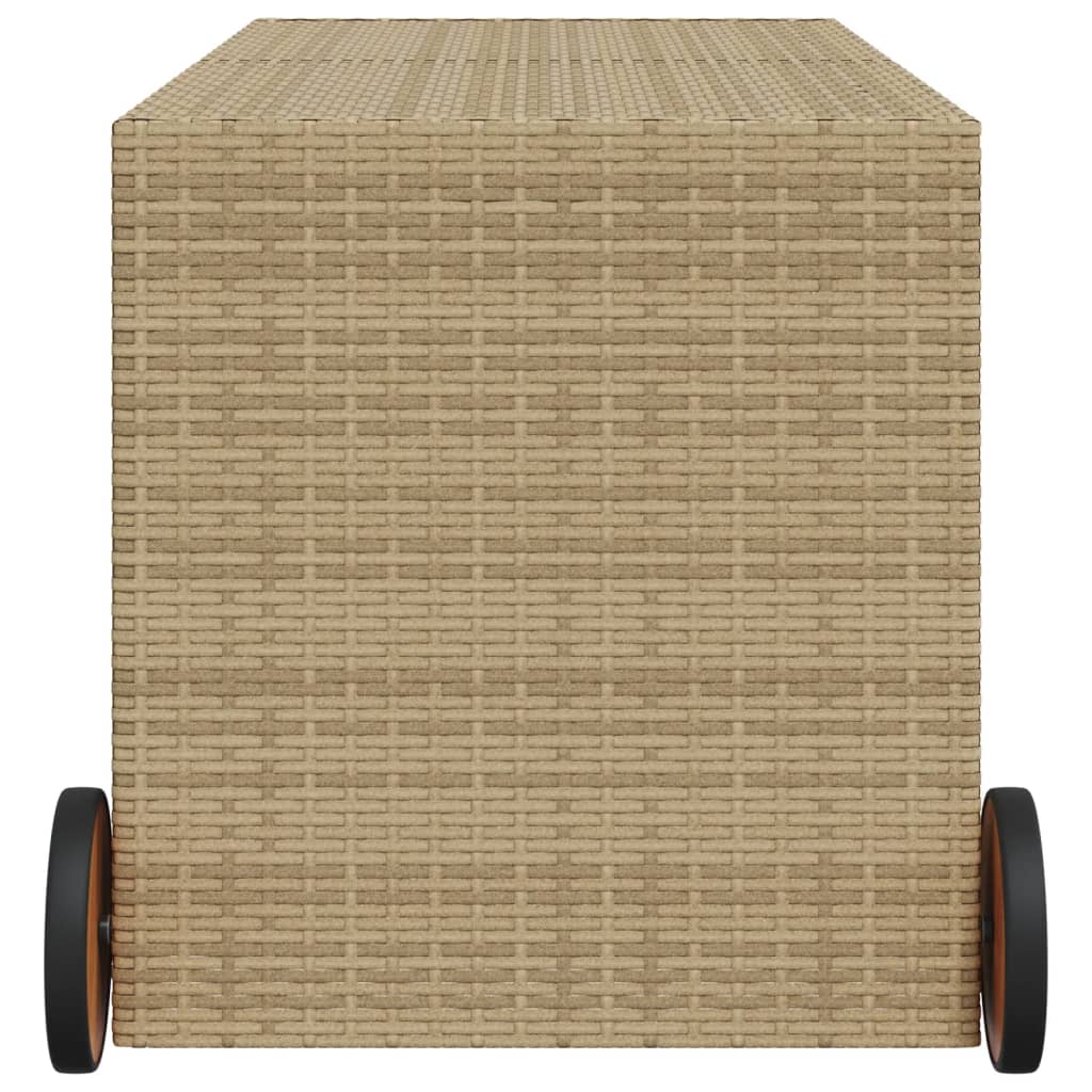 Boîte de rangement de jardin et roues mélange beige 283L rotin Coffres de jardin vidaXL