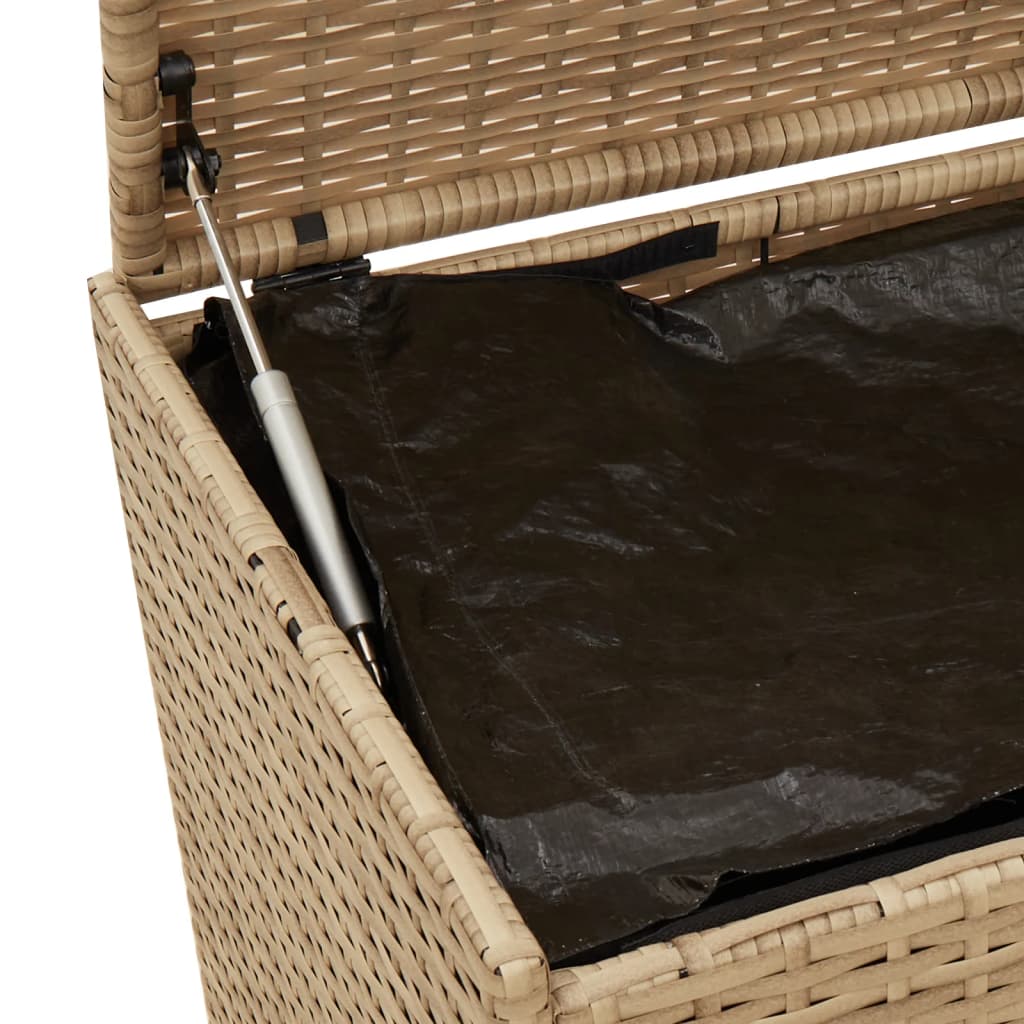 Boîte de rangement de jardin et roues mélange beige 283L rotin Coffres de jardin vidaXL