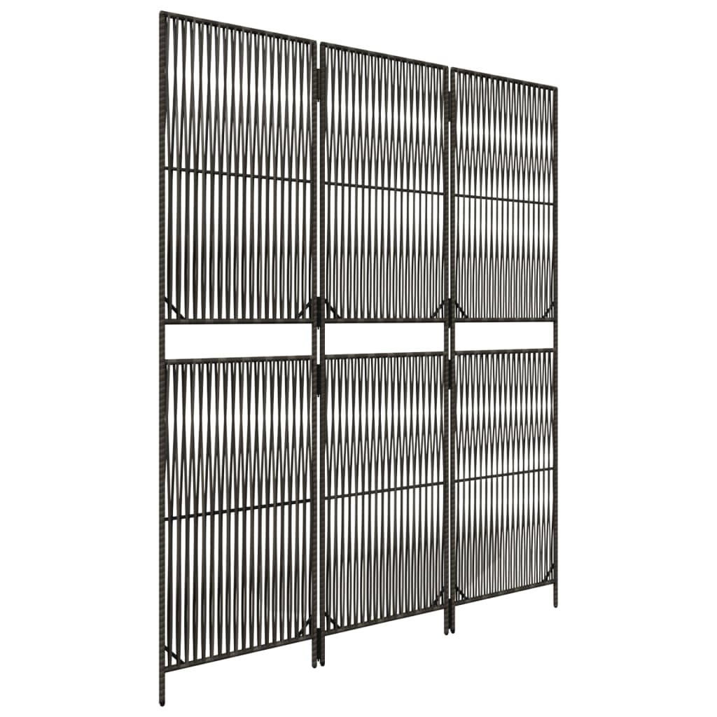 Cloison de séparation 3 panneaux gris résine tressée - XIOS