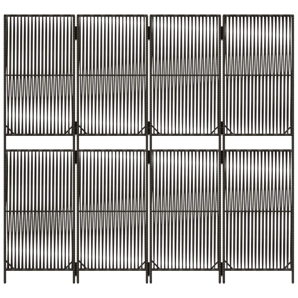 Cloison de séparation 4 panneaux gris résine tressée - XIOS