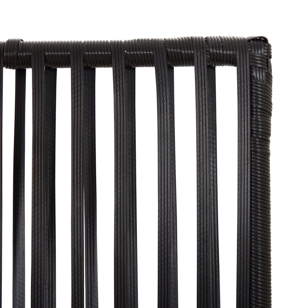 Cloison de séparation 5 panneaux noir résine tressée - XIOS