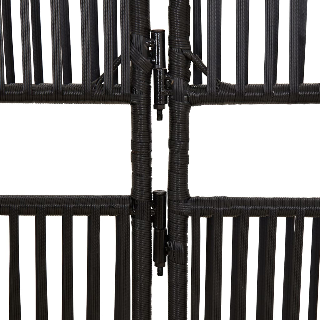 Cloison de séparation 5 panneaux noir résine tressée - XIOS