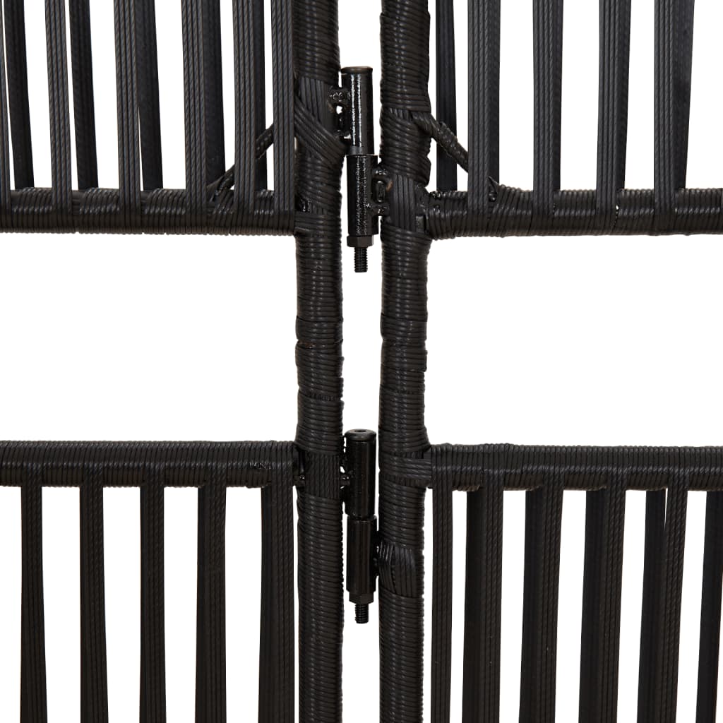 Cloison de séparation 5 panneaux noir résine tressée - XIOS