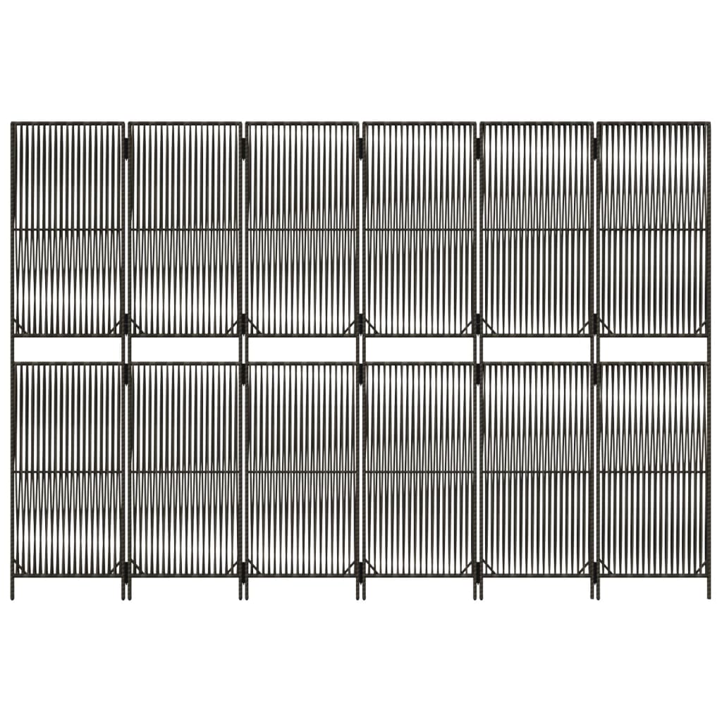 Cloison de séparation 6 panneaux gris résine tressée - XIOS